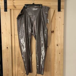 NWT Old Navy extra high rise leggings shiny muted brown